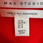Max Studio CASHMERE LOVERS! Beautiful Red Long Sleeve Sweater Size USA Med Photo 3