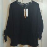 Coco + Carmen  Black Bohemian Anthro Style Blouse Size S/M NWT #7957 Photo 5