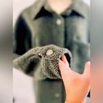 Lucky Brand  Oversized Shirt Jacket size Large in dark olive green style #131506 Photo 8