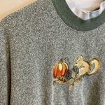 Bonworth 90's Vintage Squirrel Pumpkin Embroidered Knit Fall Sweatshirt XL Photo 4