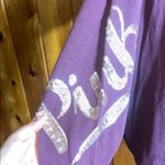 PINK - Victoria's Secret Victoria's Secret Pink Maroon hoodie size large sparkly flashing top oversized Photo 3
