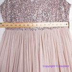 NEW Maya Bridesmaid sleeveless square neck maxi tulle dress in taupe blush,10 Pink Photo 8