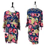 Anthropologie  Fig & Flower Women’s Shift Tunic Dress Mini Tie Sleeves Floral L Photo 9