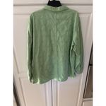 Denim & Co Denim Co Embroidered Collared Button Up Shirt Green Floral Women's XL Photo 3