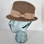 Tarnish Taupe Knit Fedora with Tan Bow New With Tags Brown Photo 0