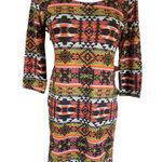 Pink Rose Womens  Scoop Neck Tribal Print Dress - Sz Sz M Photo 0