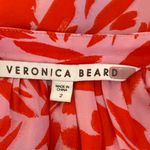 Veronica Beard  Vibrant Red and Pink Ashlynn Button Down Top Silk/Viscose Photo 8