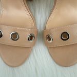 Women's AMS Sarah Silver Grommet Accent Slingback Block Heel Sandals Shoes Nude Size 6.5 Tan Photo 6
