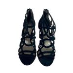 Kelly & Katie Cage Heels 4” Pumps Sandals Heel Zip Black Suede Women’s Size 7.5M Photo 2