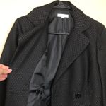 London Times Women’s Knit Textured Dot Black Double Breasted 7/8 Sleeve Blazer Photo 5