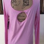 Steve Madden  Pink Double Cutout Long Sleeves Top Photo 3