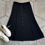 Coldwater Creek Stretch Button Front Flare Midi Skirt – Black, Comfy & Classic P Photo 4