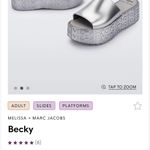 Marc Jacobs NWOT X Melissa Metallic Silver Platform Slides Photo 1