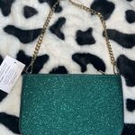 Kate Spade Teal Glitter Clutch with Gold Chain Photo 1
