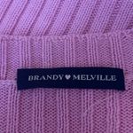 Brandy Melville  Women's Pink Rib Knit V-neck Long Sleeve Crop Sweater Top Size S Photo 2