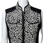 Chico's  Jacket Womens‎ Small Black White Cheetah Print Vest Casual Neutral Edgy Photo 4