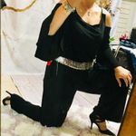 Black jumpsuit embellished cold shoulder, size L Photo 3