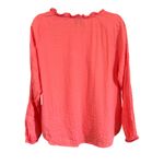 st. john's bay  Eyelet Blouse Long Sleeve‎ Coral Top Lightweight PM Photo 7