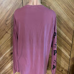 PINK - Victoria's Secret VS PINK Women’s Medium Dark Pink V-Neck Long Sleeve Shirt Photo 7