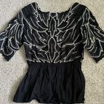 Anthropologie Maple Odd Rubies Embroidered Peplum Top Photo 6