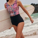 NWOT Free People Seea Black and White Swimsuit with Colorful Accents Pink Size XS Photo 0