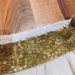 Gianni Bini NWT  XS Cream Gold Beaded Belt Mini Skirt Layered Flare Summer Photo 4
