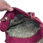 Sorial New York Red Leather Tote With Gold Zipper Accents Pocketbook Travel Photo 5