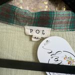 POL Green Boho Button Up Plaid Short Sleeve Romper Medium NWT Photo 2