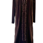 Nottibianche Dark Brown Plush Velour Zip Front Kimono Robe Size L Photo 0