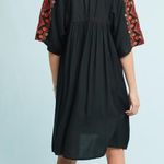 Anthropologie  Rala Embellished Medallion Dress Black & Red V-Neck XSP Photo 3
