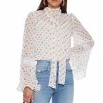 See By Chloe  Bow Floral-Print Georgette Blouse Size FR 36 Small US 4 Photo 10