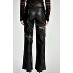 Tanya Taylor Adler Faux Leather Pants Bottom Slits Black 18 Photo 3