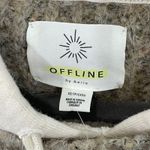 Aerie NWT OFFLINE Women's XS Textured Knit Hoodie Sweater Pullover Oatmeal Marl Photo 3