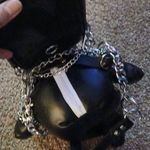 Black Faux Leather Chain Bear Purse Silver Photo 6