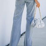 NWOT High Waisted Flare Jeans Wide Leg Split Ankle Bell Bottoms Blue Size 12 Photo 1