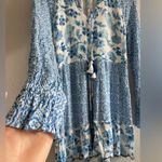 House of Harlow  1960 Blue White Floral Mini Dress, Long Sleeves Women's … Photo 3