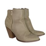 Shoe Dazzle Pattie Taupe Quilted Block Heel Booties Ankle Boots Size 7 Tan Photo 2