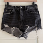 ZARA Black Denim High Waisted Shorts Size 6 Photo 0