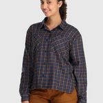 Outdoor Research Blue Orange Plaid Feedback Lightweight Flannel Top Size XL Photo 0