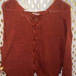 Sweet Wanderer Rust orange lace up Corset sweater v neck size M Photo 1