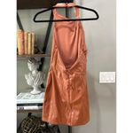 Nookie Rebel Faux Leather Halter Mini Dress Tan Womens Size Medium Photo 7