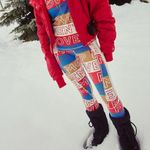 Free People NWT Dawn To Dusk Printed Base Layer Leggings in Combo Photo 1