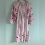 MISA Los Angeles  Tasya Embroidered Pink and White Stripe Flowy Midi Dress Photo 9