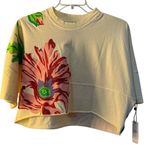 Spirit Jersey Isla Bonita Floral Crop Top, Size M, New with tag Photo 1