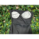 LAUNDRY Formal Strapless Open Back Satin Maxi Gown Size 8 Black Photo 2