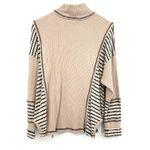 Miss Me  Size Small Sweater Cream Black Stripe Turtleneck Batwing‎ Oversized Knit Photo 1