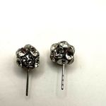 Rhinestone disco ball post earrings Silver Photo 3