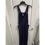 Halara Navy Blue Wide Leg Jumpsuit Overalls Women's XL Pleated Pockets Photo 1