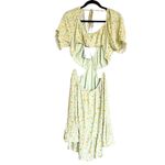 Sophie Rue NWT Cutout Tie Back Midi Dress In Lime Multi Photo 5