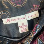 JM Collection Petite Paisley Madi Skirt Size 10P Black Multi Lined – 32" Length Photo 4